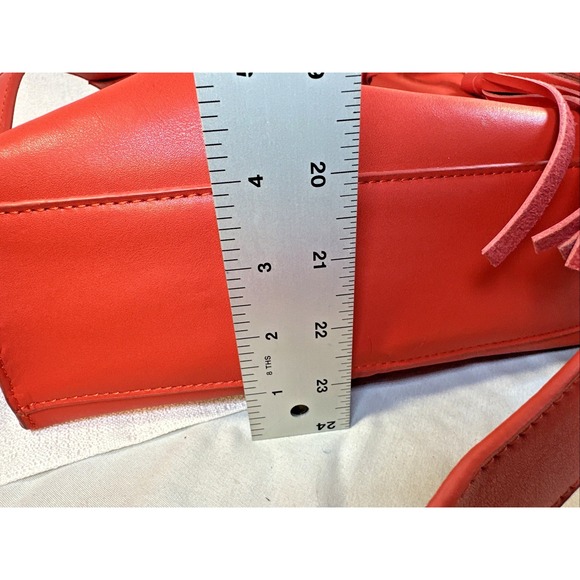 Co-Lab COLAB Christopher Kon Tote Bag leather handbag tassel Orange-Red - Picture 4 of 14